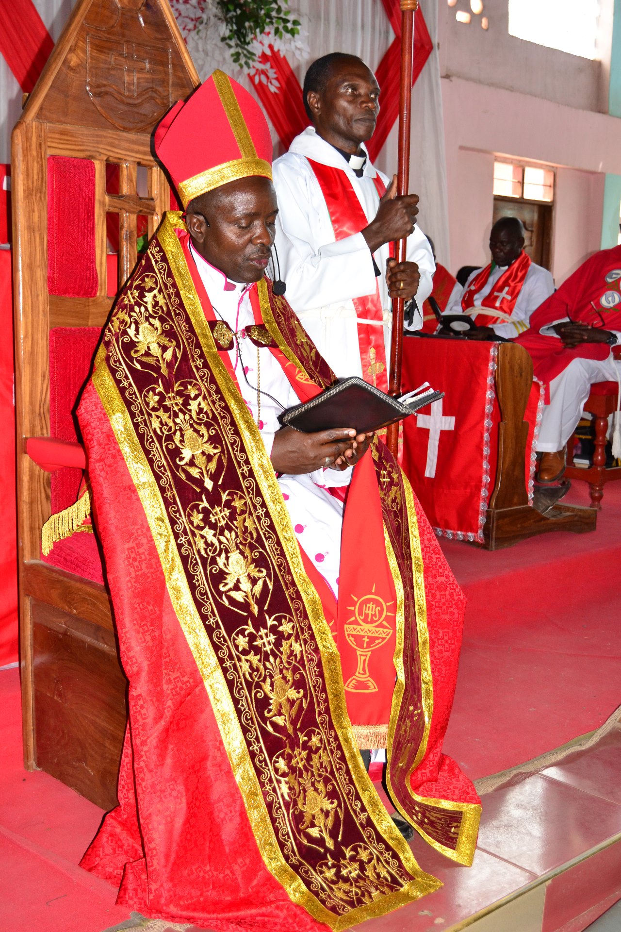 Bishop attending one of Church presiding over a major liturgical event